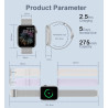 Montre connectée femme, 1.85'' montre intelligente avec appels bleutooth notification de message, fréquence cardiaque spo2 somme