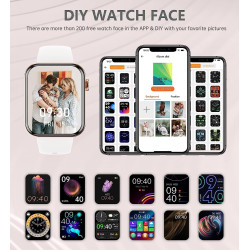 Montre connectée femme, 1.85'' smartwatch avec appel bleutooth, 19 modes sportifs, moniteur de fréquence cardiaque/spo2/sommeil/