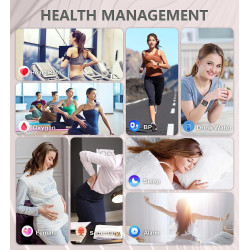Montre connectée femme, 1.85'' smartwatch avec appel bleutooth, 19 modes sportifs, moniteur de fréquence cardiaque/spo2/sommeil/