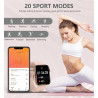 Montre connectée femme, 1.85'' smartwatch avec appel bleutooth, 19 modes sportifs, moniteur de fréquence cardiaque/spo2/sommeil/