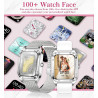 Montre connectée femme avec appel bleutooth, 1.6'' hd smartwatch avec 19 sports, surveillance de la fréquence cardiaque/sommeil/
