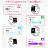 Montre connectée femme avec appel bleutooth, 1.6'' hd smartwatch avec 19 sports, surveillance de la fréquence cardiaque/sommeil/