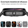 Montre Connectée Homme Femme - Appels Entrants/Sortants - Écran Tactile HD 1,83"Suivi d'activité avec Fréquence Cardiaque, Somme