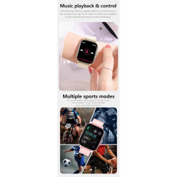 Montre Connectée Compatible avec iPhone et Android, Écran Tactile 4,5 cm, Bracelet Violet, Dimensions 24,5 x 3,4 x 1,1 cm