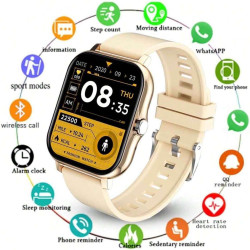 Montre Connectée Compatible avec iPhone et Android, Écran Tactile 4,5 cm, Bracelet Violet, Dimensions 24,5 x 3,4 x 1,1 cm