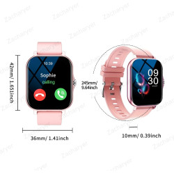 Montre Connectée Compatible avec iPhone et Android, Écran Tactile 4,5 cm, Bracelet Violet, Dimensions 24,5 x 3,4 x 1,1 cm