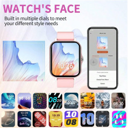 Montre Connectée Compatible avec iPhone et Android, Écran Tactile 4,5 cm, Bracelet Violet, Dimensions 24,5 x 3,4 x 1,1 cm