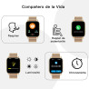 Popglory montre connectée femme homme avec appel bleutooth, 1,85'' sport smartwatch moniteur de fréquence cardiaque/tension arté