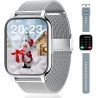 Popglory montre connectée homme femme avec appel bleutooth, 1,85'' sport smartwatch moniteur de fréquence cardiaque/tension arté