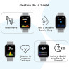 Popglory montre connectée homme femme avec appel bleutooth, 1,85'' sport smartwatch moniteur de fréquence cardiaque/tension arté