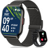 Popglory montre connectée homme femme avec appel bleutooth, 2,01'' sport smartwatch moniteur de fréquence cardiaque/tension arté