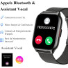 Popglory montre connectée homme femme avec appel bleutooth, 2,01'' sport smartwatch moniteur de fréquence cardiaque/tension arté