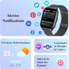 Popglory montre connectée homme femme avec appel bleutooth, 2,01'' sport smartwatch moniteur de fréquence cardiaque/tension arté