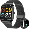 Popglory montre connectée femme homme, appel bleutooth avec 100+ sport 1,85 smartwatch, fréquence cardiaque pression artérielle 