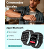 Popglory montre connectée femme homme, appel bleutooth avec 100+ sport 1,85 smartwatch, fréquence cardiaque pression artérielle 