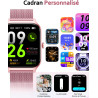 Popglory montre connectée femme homme, appel bleutooth avec 100+ sport 1,85 smartwatch, fréquence cardiaque pression artérielle 