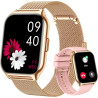 Popglory montre connectée femme homme avec appel bleutooth, 2,01'' sport smartwatch moniteur de fréquence cardiaque/tension arté