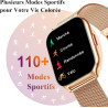 Popglory montre connectée femme homme avec appel bleutooth, 2,01'' sport smartwatch moniteur de fréquence cardiaque/tension arté