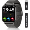 Popglory montre connectée homme femme avec appel bleutooth, 1,85'' sport smartwatch moniteur de fréquence cardiaque/tension arté