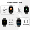 Popglory montre connectée homme femme avec appel bleutooth, 1,85'' sport smartwatch moniteur de fréquence cardiaque/tension arté