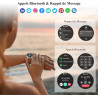 Popglory 1,43" amoled montre connectée, 110+ sports smartwatch femme homme avec appel bleutooth, fréquence cardiaque, tension ar