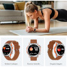 Popglory 1,43" amoled montre connectée, 110+ sports smartwatch femme homme avec appel bleutooth, fréquence cardiaque, tension ar