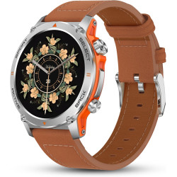 Popglory 1,43" amoled montre connectée, 110+ sports smartwatch femme homme avec appel bleutooth, fréquence cardiaque, tension ar