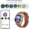Popglory 1,43" amoled montre connectée, 110+ sports smartwatch femme homme avec appel bleutooth, fréquence cardiaque, tension ar