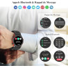 Popglory 1,43" amoled montre connectée, 110+ sports smartwatch femme homme avec appel bleutooth, fréquence cardiaque, tension ar