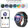 Popglory 1,43" amoled montre connectée, 110+ sports smartwatch femme homme avec appel bleutooth, fréquence cardiaque, tension ar