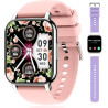 Popglory montre connectée femme homme avec appel bleutooth, 1,85'' sport smartwatch moniteur de fréquence cardiaque/tension arté
