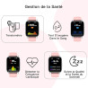 Popglory montre connectée femme homme avec appel bleutooth, 1,85'' sport smartwatch moniteur de fréquence cardiaque/tension arté