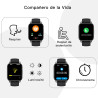 Popglory montre connectée homme femme avec appel bleutooth, 1,85'' sport smartwatch moniteur de fréquence cardiaque/tension arté