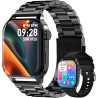 Montre Connectée Homme, avec 2 Bracelets Réglables, avec la Fonction D'appel et L'assistant Vocal, 100+ Modes Sportifs, Style d'