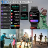 Montre Connectée Homme, avec 2 Bracelets Réglables, avec la Fonction D'appel et L'assistant Vocal, 100+ Modes Sportifs, Style d'