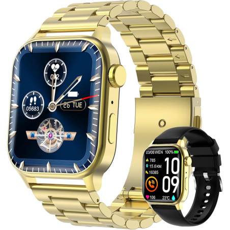 Montre connectée homme, 1.85" hd smartwatch avec appels bleutooth, 100+ modes sportifs, bracelet d'activité sommeil, étanchéité 