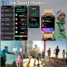 Montre Connectée Homme Femme, avec 2 Bracelets Réglables, la Fonction D'appel et L'assistant Vocal, 100+ Modes Sportifs, Smartwa