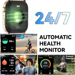 Montre Connectée Homme Femme, avec 2 Bracelets Réglables, la Fonction D'appel et L'assistant Vocal, 100+ Modes Sportifs, Smartwa