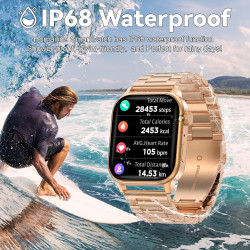 Montre Connectée Homme Femme, avec 2 Bracelets Réglables, la Fonction D'appel et L'assistant Vocal, 100+ Modes Sportifs, Smartwa