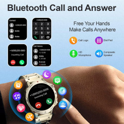 Montre Connectée Homme, avec 2 Bracelets, Smartwatch, 100+ Modes Sportifs, Cardiaque 24/7, Surveillance du Sommeil, Téléphone et