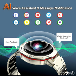 Montre Connectée Homme, avec 2 Bracelets, Smartwatch, 100+ Modes Sportifs, Cardiaque 24/7, Surveillance du Sommeil, Téléphone et