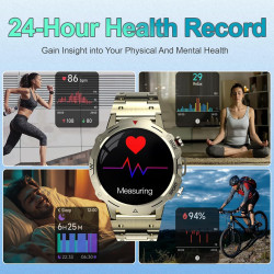 Montre Connectée Homme, avec 2 Bracelets, Smartwatch, 100+ Modes Sportifs, Cardiaque 24/7, Surveillance du Sommeil, Téléphone et
