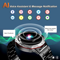 Montre Connectée Homme, avec 2 Bracelets, Smartwatch, 100+ Modes Sportifs, Cardiaque 24/7, Surveillance du Sommeil, Téléphone et
