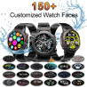 Montre Connectée Homme, avec 2 Bracelets, Smartwatch, 100+ Modes Sportifs, Cardiaque 24/7, Surveillance du Sommeil, Téléphone et