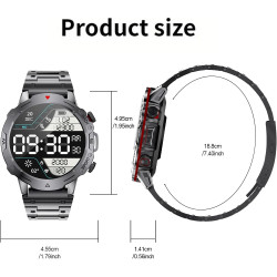 Montre Connectée Homme, avec 2 Bracelets, Smartwatch, 100+ Modes Sportifs, Cardiaque 24/7, Surveillance du Sommeil, Téléphone et