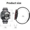 Montre Connectée Homme, avec 2 Bracelets, Smartwatch, 100+ Modes Sportifs, Cardiaque 24/7, Surveillance du Sommeil, Téléphone et