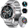 Montre Connectée Homme, avec 2 Bracelets, Smartwatch, 100+ Modes Sportifs, Cardiaque 24/7, Surveillance du Sommeil, Téléphone et