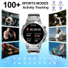 Montre Connectée Homme, avec 2 Bracelets, Smartwatch, 100+ Modes Sportifs, Cardiaque 24/7, Surveillance du Sommeil, Téléphone et