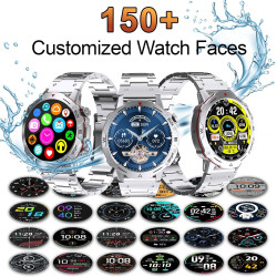 Montre Connectée Homme, avec 2 Bracelets, Smartwatch, 100+ Modes Sportifs, Cardiaque 24/7, Surveillance du Sommeil, Téléphone et