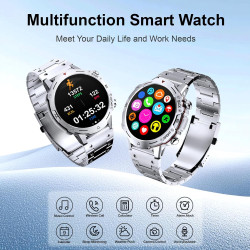 Montre Connectée Homme, avec 2 Bracelets, Smartwatch, 100+ Modes Sportifs, Cardiaque 24/7, Surveillance du Sommeil, Téléphone et